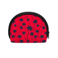 Black Red Palm Tree Pattern Print Coin Purse