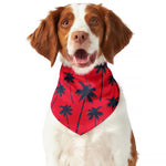 Black Red Palm Tree Pattern Print Dog Bandana