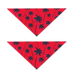 Black Red Palm Tree Pattern Print Dog Bandana