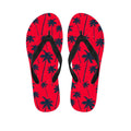 Black Red Palm Tree Pattern Print Flip Flops