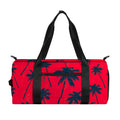 Black Red Palm Tree Pattern Print Gym Bag