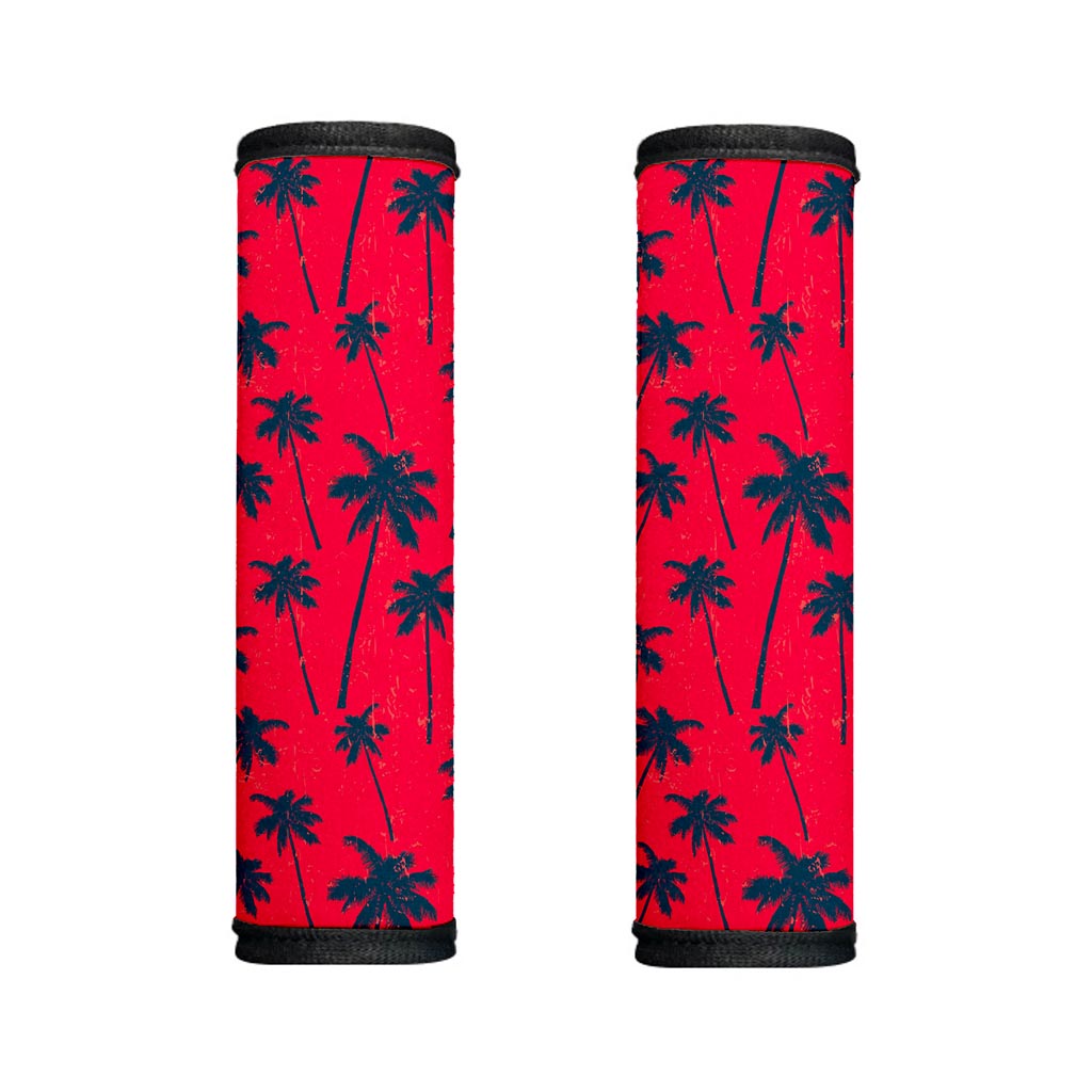 Black Red Palm Tree Pattern Print Handle Covers
