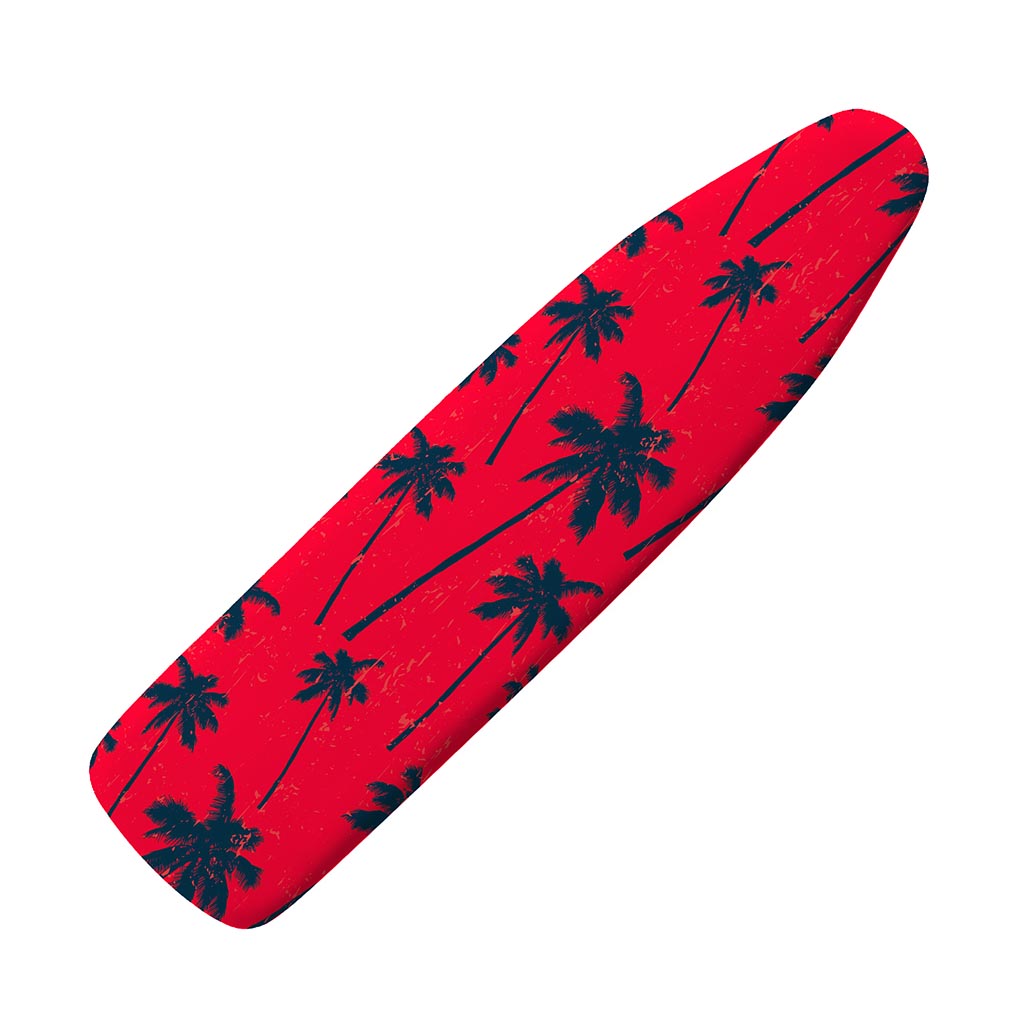 Black Red Palm Tree Pattern Print Ironing Board Cover