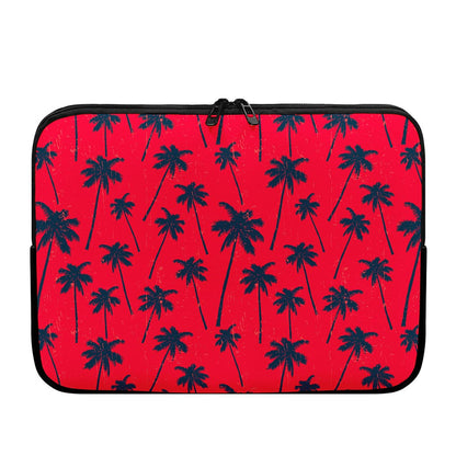 Black Red Palm Tree Pattern Print Laptop Sleeve