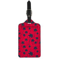 Black Red Palm Tree Pattern Print Luggage Tag