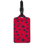 Black Red Palm Tree Pattern Print Luggage Tag