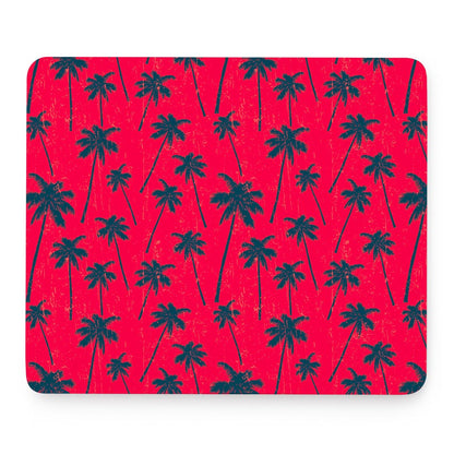 Black Red Palm Tree Pattern Print Mouse Pad
