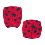 Black Red Palm Tree Pattern Print Office Chair Cover