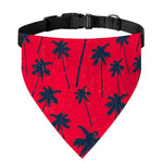 Black Red Palm Tree Pattern Print Over The Collar Dog Bandana