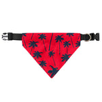Black Red Palm Tree Pattern Print Over The Collar Dog Bandana