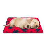 Black Red Palm Tree Pattern Print Pet Cooling Mat Cover