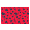Black Red Palm Tree Pattern Print Polyester Doormat