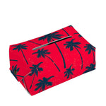 Black Red Palm Tree Pattern Print Rectangle Tissue Box Cover