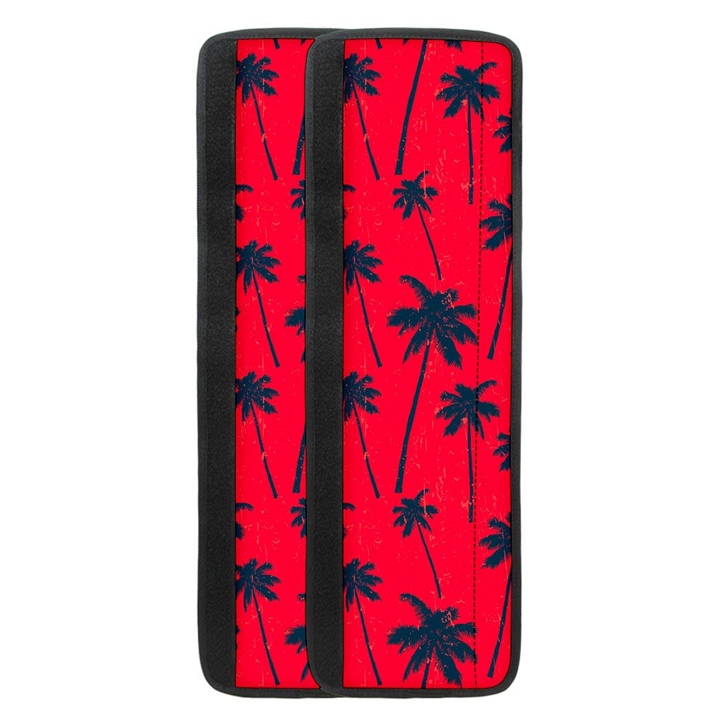 Black Red Palm Tree Pattern Print Refrigerator Handle Covers