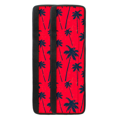 Black Red Palm Tree Pattern Print Refrigerator Handle Covers