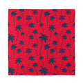 Black Red Palm Tree Pattern Print Silk Bandana