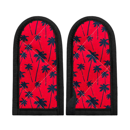 Black Red Palm Tree Pattern Print Skillet Handle Cover