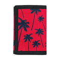 Black Red Palm Tree Pattern Print Trifold Wallet