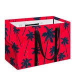 Black Red Palm Tree Pattern Print Utility Tote Bag