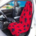 Black Red Palm Tree Pattern Print Waterproof Car Seat Cover