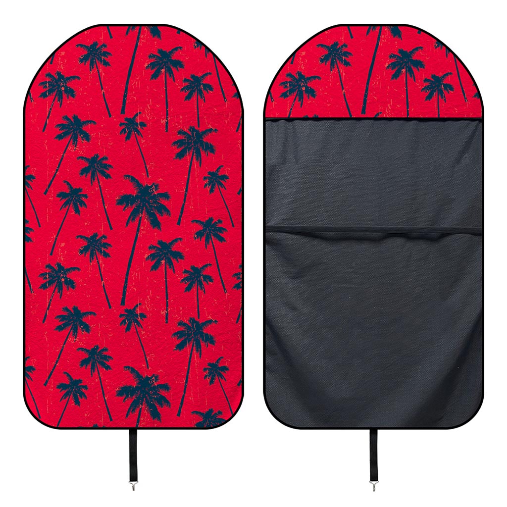 Black Red Palm Tree Pattern Print Waterproof Car Seat Cover