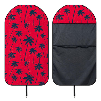 Black Red Palm Tree Pattern Print Waterproof Car Seat Cover