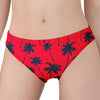Black Red Palm Tree Pattern Print Women's Panties