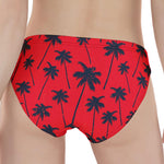 Black Red Palm Tree Pattern Print Women's Panties