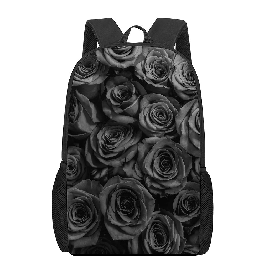 Black Rose Print 17 Inch Backpack