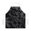 Black Rose Print Adjustable Apron