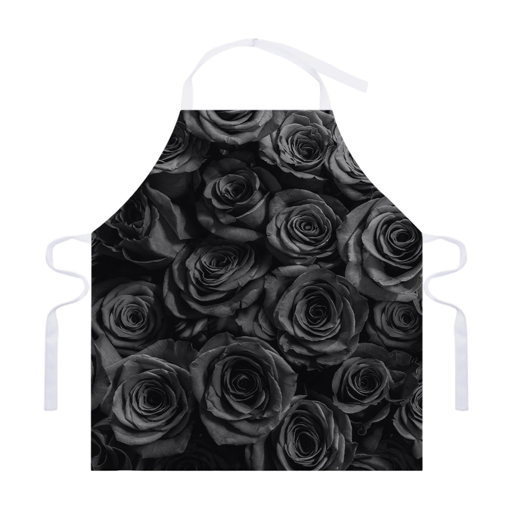 Black Rose Print Adjustable Apron
