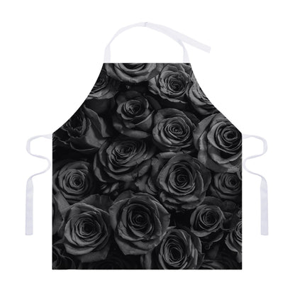 Black Rose Print Adjustable Apron