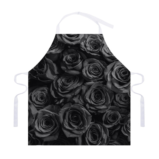 Black Rose Print Adjustable Apron