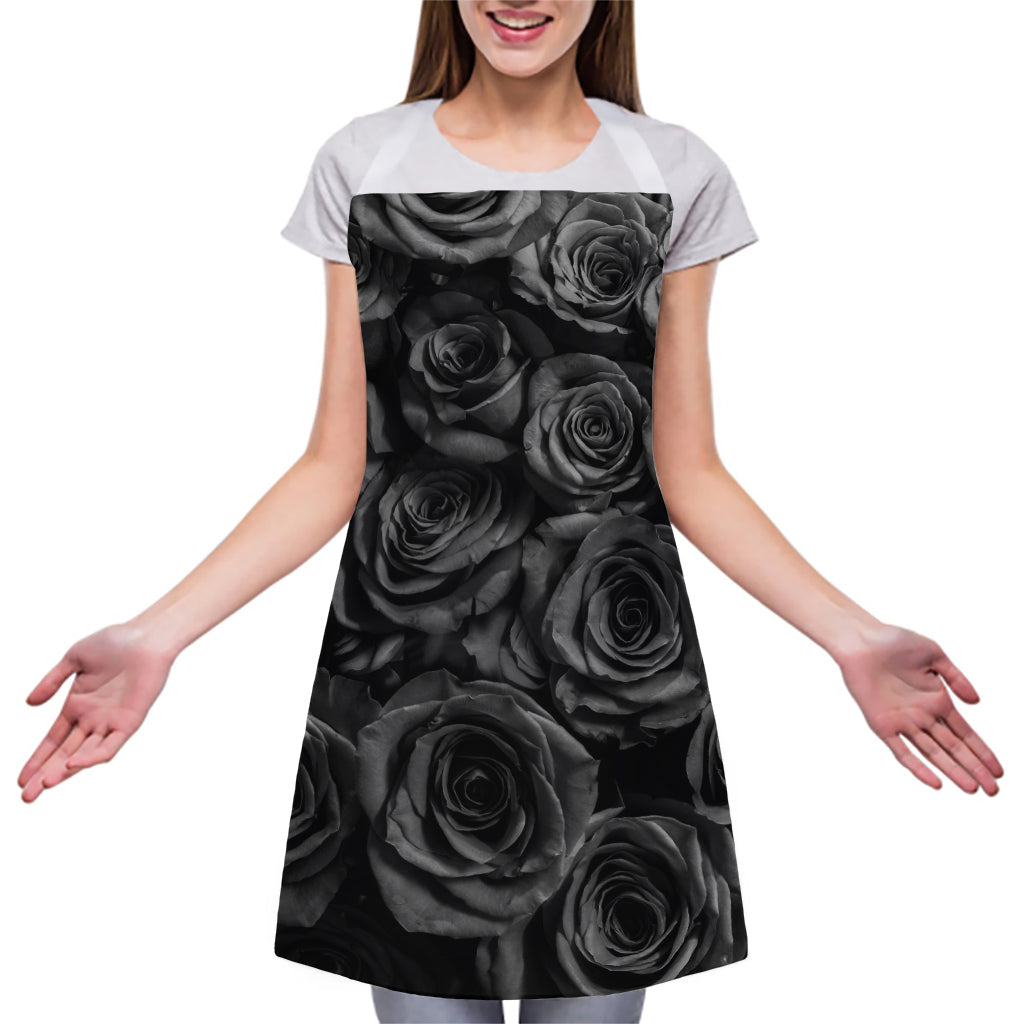 Black Rose Print Adjustable Apron
