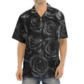 Black Rose Print Aloha Shirt