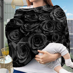 Black Rose Print Baby Seat Cover