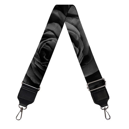 Black Rose Print Bag Strap
