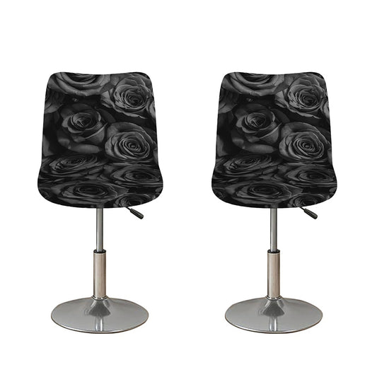 Black Rose Print Bar Stool Covers