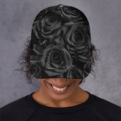 Black Rose Print Baseball Cap