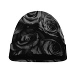 Black Rose Print Beanie
