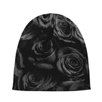 Black Rose Print Beanie