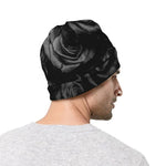 Black Rose Print Beanie