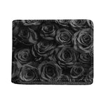 Black Rose Print Bifold Wallet