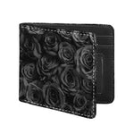 Black Rose Print Bifold Wallet