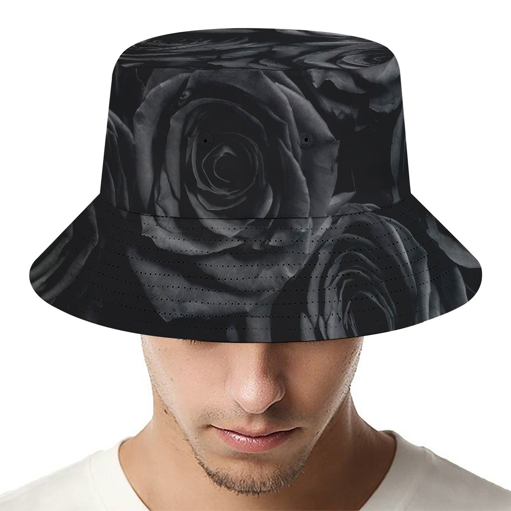 Black Rose Print Bucket Hat