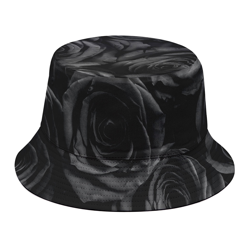 Black Rose Print Bucket Hat