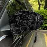 Black Rose Print Car Side Mirror Covers