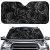 Black Rose Print Car Windshield Sun Shade