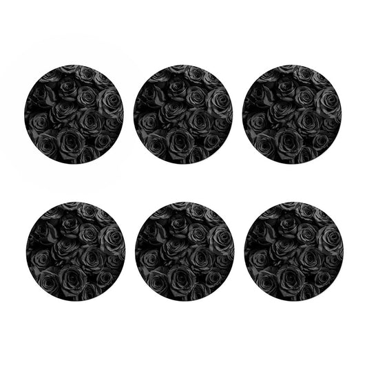 Black Rose Print Coaster Set