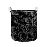 Black Rose Print Collapsible Laundry Basket